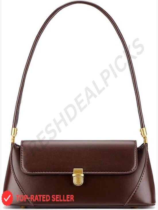 Handbags - Vintage Vegan Leather Shoulder Bag Satchel Purse with Buckle Closure Handbag